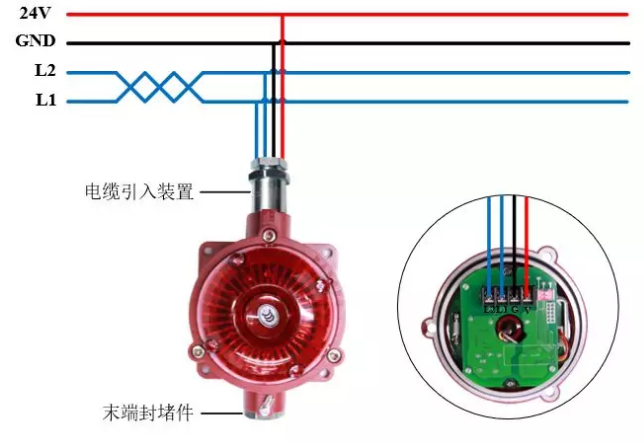 青鳥消防JBF4374-Ex防爆火災聲光警報器(隔爆型)接線圖