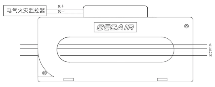J-SCM41(250)剩余電流式<a href=http://www.fsliansheng.com.cn/dianqihuozai/ target=_blank class=infotextkey>電氣火災監控</a>探測器接線圖