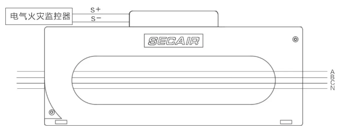 J-SCM41(400)剩余電流式<a href=http://www.fsliansheng.com.cn/dianqihuozai/ target=_blank class=infotextkey>電氣火災監控</a>探測器接線圖